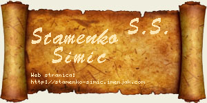 Stamenko Simić vizit kartica